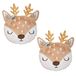 Atmosphera Coussin décoratif animal - 2x - chambre d'enfant - petit cerf - 31 x 38 cm - polyester