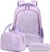 Ibenzoa® Ergonomische Kinderrugzak Set met Hart Fleece Design voor Meisjes en Jongens - Inclusief Lunchtas en Mapje