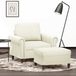 Maison Exclusive - Fauteuil avec repose-pieds, couleur crème, 60 cm, velours