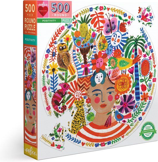 eeBoo Positivity Blokpuzzel - 500 stukjes - Kunst - 6+ jaar