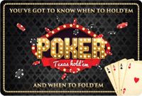 Merkloos Retroborden Wandbord Man Cave Kaarten Casino - Poker Texas Hold Em - You've Got To Know When To Hold'em And When To Fold'em