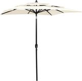 vidaXL Parasol 3-laags met aluminium paal 2x2 m zandkleurig