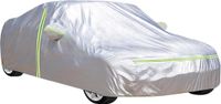 Merkloos / Sans marque Wan GmbH Waterdichte autohoes met zonwering - krasbestendig - stof- en weerbestendig - met ritssluiting - voor SUV/hatchback/sedan - zilver + groen