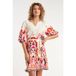 Smashed Lemon Zomerjurk met Ceintuur en Print - Rood