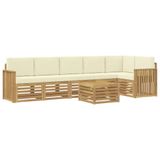 vidaXL Ensemble de canapés d'extérieur 7 pc Blanc et crème Polyester