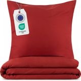 Blumtal Housse de couette Microfibre Nova - Grand lit - 240 x 220 cm - Rouge foncé
