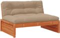 vidaXL Fauteuil de jardin central en pin massif, couleur cire, marron