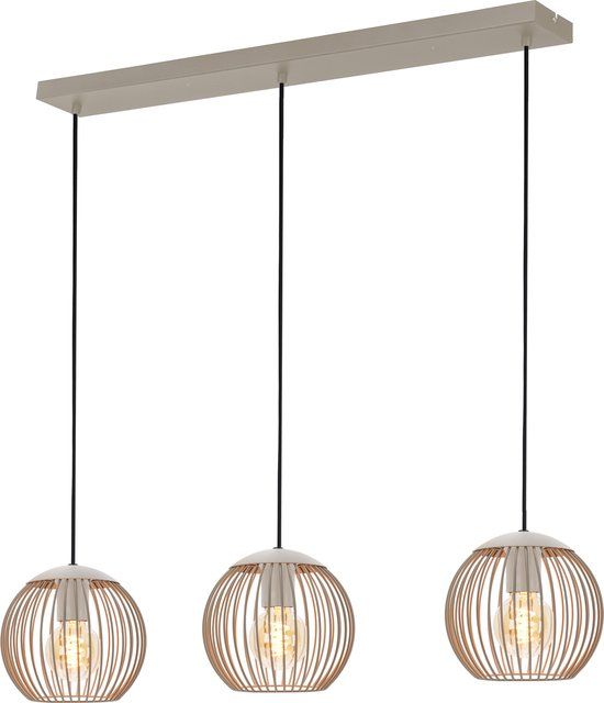 Eglo Lindero Hanglamp - E27 - 90 cm - Zandkleur/Beige