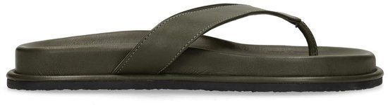 Sacha - Dames - Groene leren slippers - Maat 38