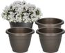 PlasticForte Plantenpot - 4x - antraciet - 14 cm - 1L - kunststof - voor buiten