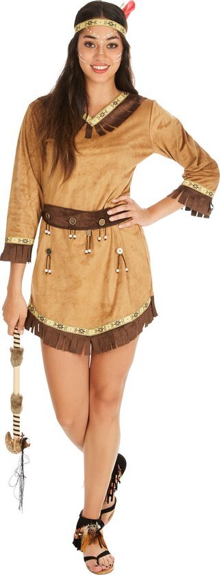 Tectake dressforfun - vrouwenkostuum indianenvrouw Apache sexy Ashley M - verkleedkleding kostuum halloween verkleden feestkleding carnavalskleding carnaval feestkledij partykleding - 300627