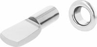 AMIG Kastplankdragers/steunen - 8x stuks - metaal - zilver - D5 x L20 mm