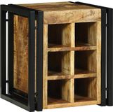 vidaXL Wijnrek Bruin en Zwart 35 x 35 x 39 cm Massief Mango Hout