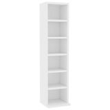 vidaXL Cd-kast, wit, 21 x 20 x 88 cm, bewerkt hout