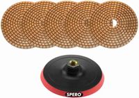 Spero 125mm - Complete set koper diamant polijstpads incl. 10mm Foam Padhouder - Beton, Terrazzo & Hardsteen
