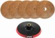 Spero 125mm - Complete set koper diamant polijstpads incl. 10mm Foam Padhouder - Beton, Terrazzo & Hardsteen
