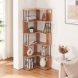 [en.casa] Boekenkast Afrel 160x54x54 cm eikenkleurig en zwart