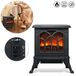 LARS360 Poêle électrique avec ventilateur chauffant, noir, avec effet cheminée LED. Poêle électrique avec simulation de flamme, puissance 750/1500 W, 2 niveaux de chaleur, chauffage silencieux