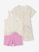 VERTBAUDET Set van 2 pyjamashorts met rib en bloemen ecru