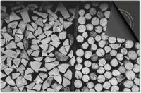 Dietrix Inductie Beschermer - 59x52cm - Hout en Boom - Stronken brandhout opgestapeld