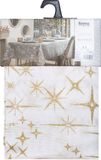 Atmosphera Nappe Thème Noël 140 x 240 cm Blanc Étoiles Dorées