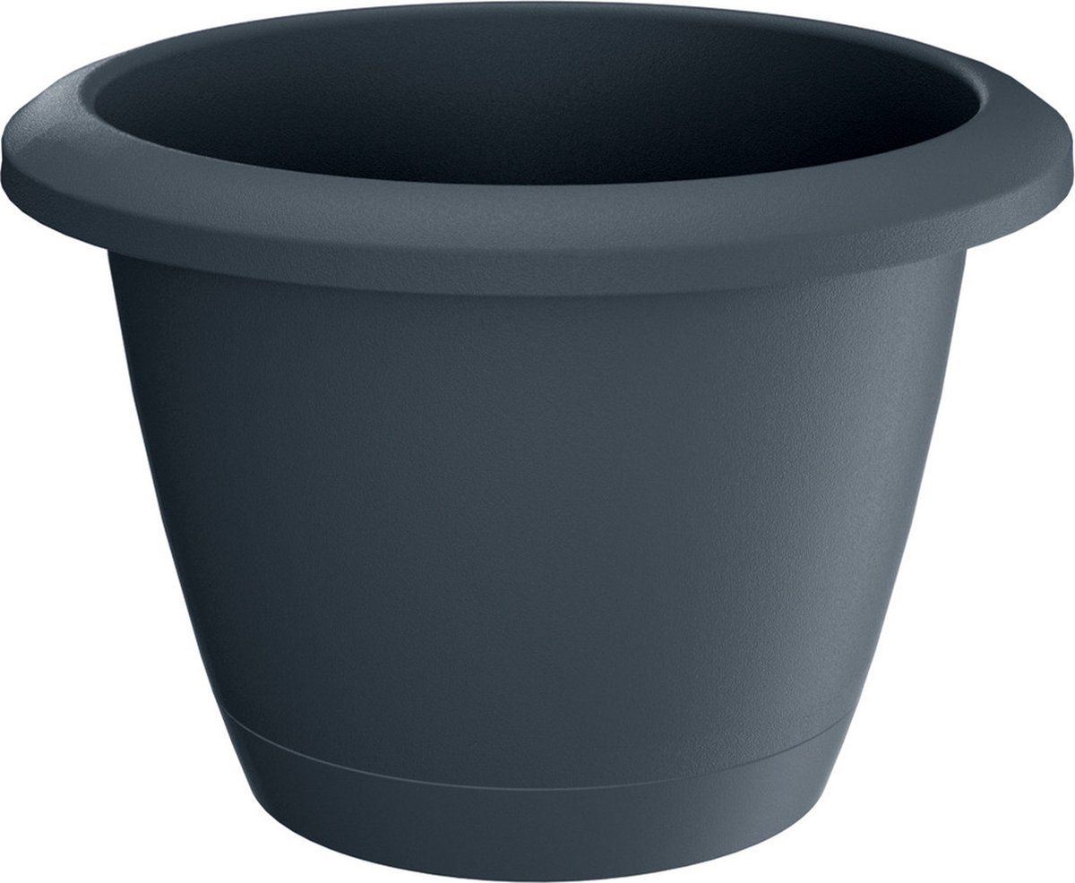 Prosperplast Respana Bloempot - 14 cm - Antraciet - Inclusief Onderzetter