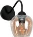 Lampe murale noire avec verre ambre, modèle 15-223 INDI AMBER