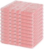 Lavea® Set van 10 Washandjes 30x30 cm | 100% Katoen | Zachte & Absorberende Gastendoekjes | Gezicht, Baby, Make-up, Reizen - Pastelroze