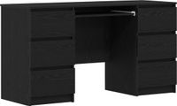 vidaXL Bureau Zwart Eiken Bewerkt Hout 140 x 50 x 76 cm