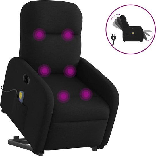 vidaXL Sta-op-massagestoel elektrisch verstelbaar stof zwart