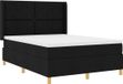 vidaXL Boxspringbed met LED-stripverlichting Zwart 140 x 200 cm Stof