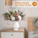 Ibenzoa® Décoration de fleurs séchées élégante avec herbe de la pampa et roses artificielles dans un vase en céramique