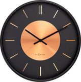 NeXtime Retro II Wandklok Metaal Zwart/Koper 25 cm Stil