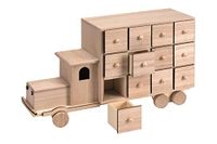GLOREX 6 1682 153 vrachtwagen met 24 laden hout 38,5 x 14 x 22 cm, natuur