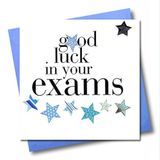 Claire Giles Hearts and Stars kaart Good Luck In Your onderzoekskaart