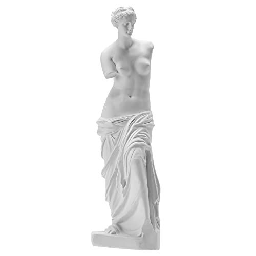 BNPUHIU Venus de Milo standbeeld, Griekse Romeinse mythologie godin Aphrodite standbeeld, geweldige kunst voor thuis of op kantoor decor 38 x 9,15 x 6,16 cm - wit