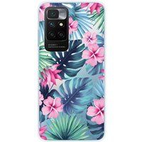 Xiaomi Redmi 10 Tropical aquarelle bedrukt siliconen hoesje