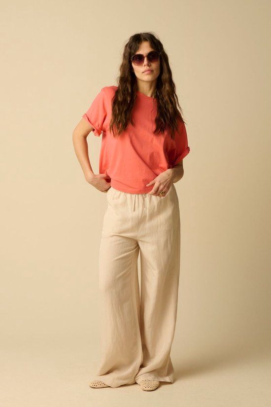 Sissy-Boy Beige High Waist Wide Leg Broek