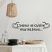 Sticker Mural L'Amour Se Cuisine Tous Les Jours - 137x587 Cm - Noir