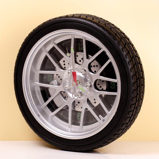 OOTB Out of the Blue Wiel wandklok met LED-verlichting Zwart/Grijs