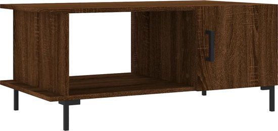 vidaXL Salontafel 90x50x40 cm bewerkt hout bruin eikenkleur