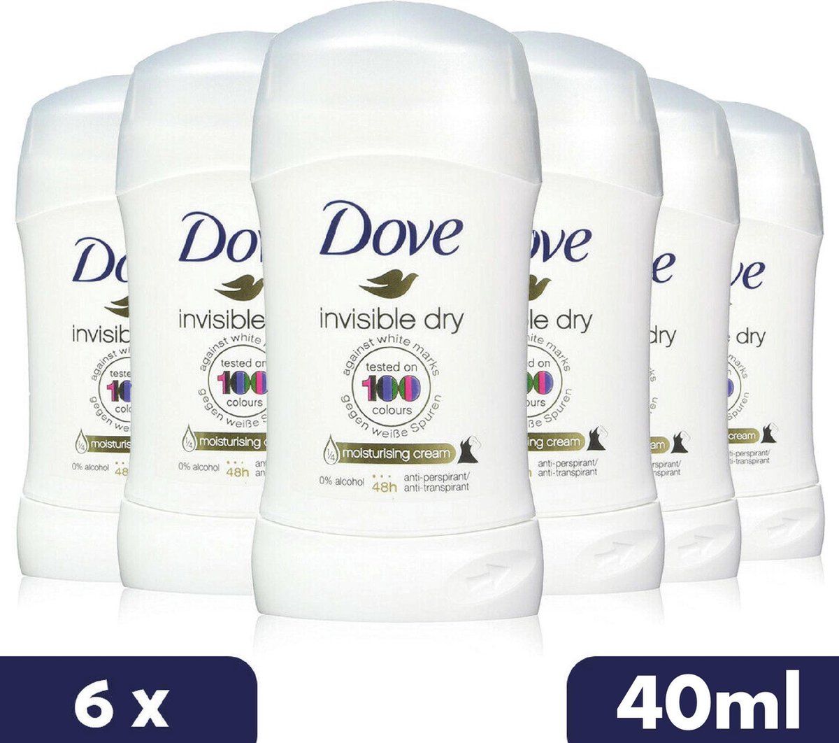 Dove Deo Stick - Invisible Dry - Voordeelverpakking 6 x 40 ml