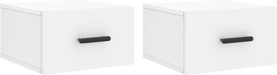 vidaXL Nachtkastjes 2 stuks wandgemonteerd 35x35x20 cm wit