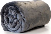 Unique Living Fleece Deken - Donkergrijs - Polyester - 130 x 180 cm