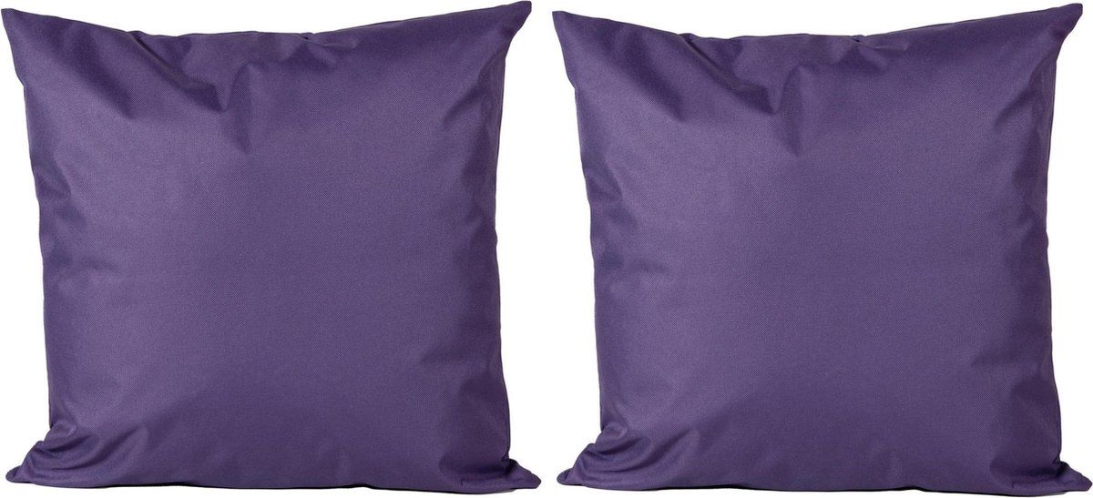 Anna's Collection 2x Paarse Sierkussens 45x45cm - Binnen & Buiten - Polyester