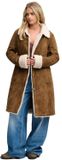 Superdry Faux Shearling Longline Jas Bruin XL Vrouw