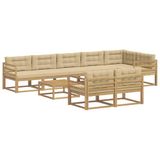 vidaXL - Buiten - bank - set - 9 - st - Wit - en - Beige - Polyester