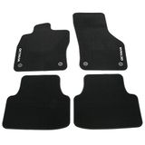 Skoda 5E1061404B Prestige textiel vloermatten set premium velours 4X stoffen matten zwart met Octavia opschrift