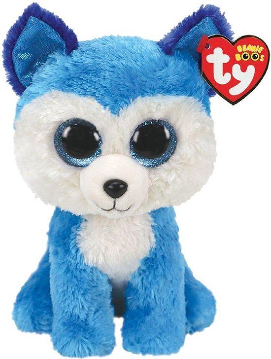 TY Beanie Buddy Prince Husky - 24cm - Pluche Knuffel - Blauw/Wit