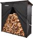 Relaxdays Houtopslag buiten - 185 x 185 x 70 cm - met dak en hoes - zwart